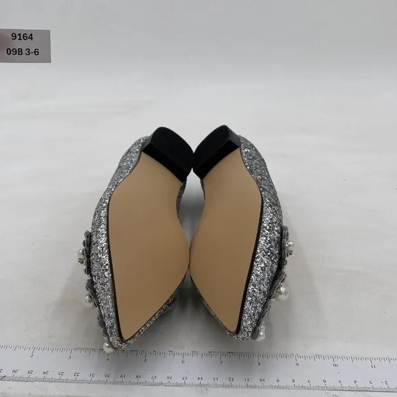XYD Exquisite Pearl Rhinestone Flats Ballet Bling Slip on Wedding Party Shoe