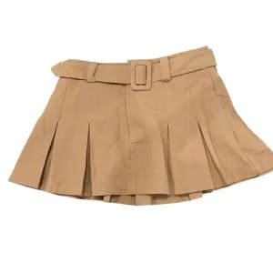 Y2K Fall Style Trendy Brown Pleated Mini Skirt by All in Favor Size S