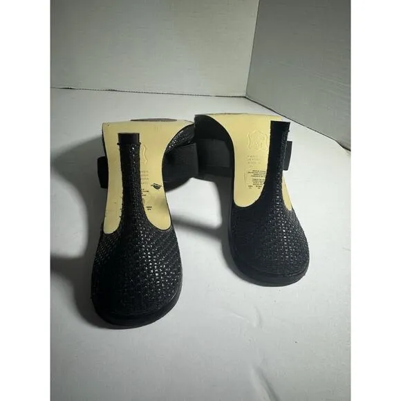 Y2K VTG Heel Sandals Women Mule Shoe Unlisted 11 Slide Black Kitten Hee 1/2 in