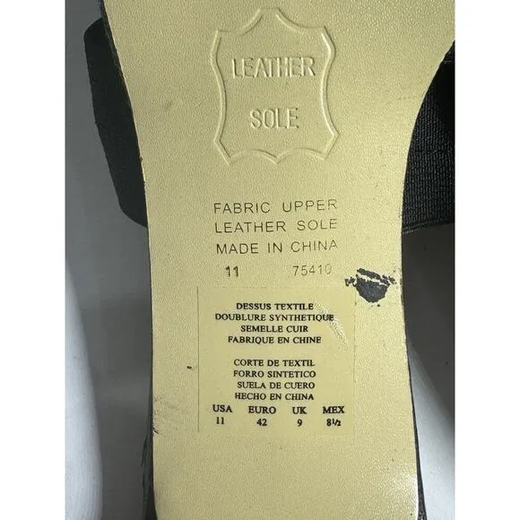 Y2K VTG Heel Sandals Women Mule Shoe Unlisted 11 Slide Black Kitten Hee 1/2 in