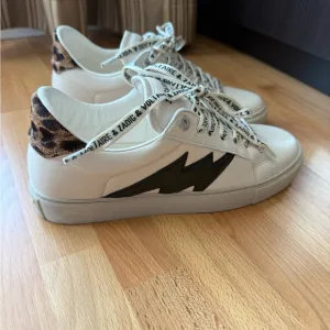 Zadig &amp; Voltaire Cream and Black Sneakers with Chunky Sole