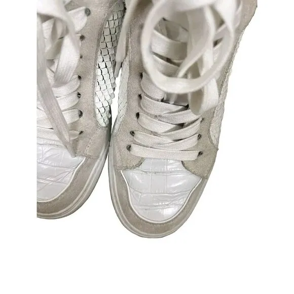 Zadig &amp; Voltaire Women's High Flash Keith Lace Up Sneakers White Size 36