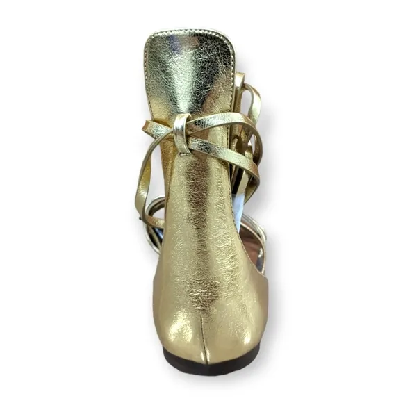 ZARA Basic Collection Gold Gladiator Sandals, 6.5