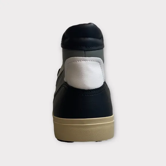 Zara Black Gray &amp; White Hi-Top Taupe Sole Sneakers