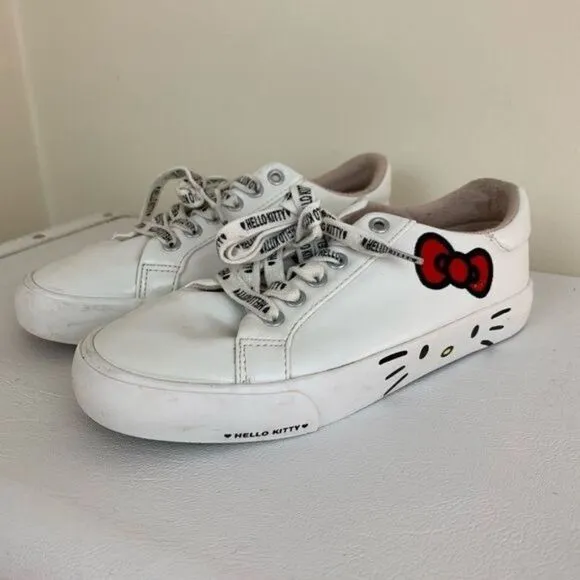 Zara Kids White Hello Kitty Sneakers w/Kitty Laces Kids 2.5