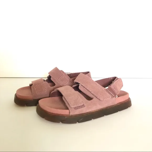 Zara Pink Leather Strap Girls Sandals Size 8 / 24 NWT