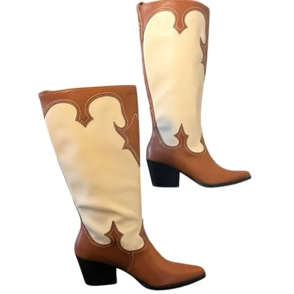 Zodiac Brown/Plaster Western Tall Boots NEW Size 10